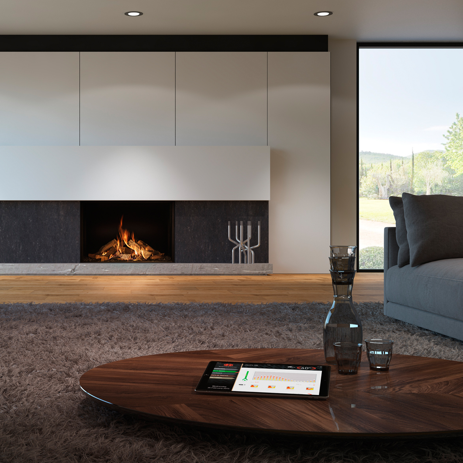Spartherm DRU Maestro 100 RCH Gas-Kamineinsatz Ceraglas schwarz G25