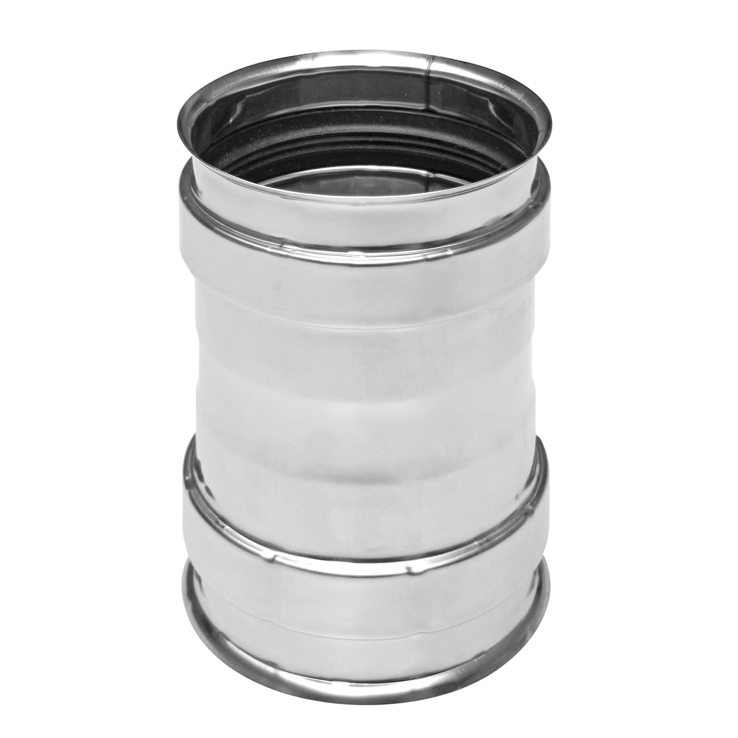 Raik Pelletrohr / Ofenrohr 80mm - Ofenanschlussstück INOX silber