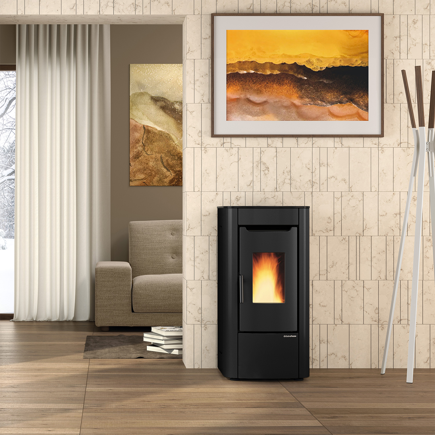 Extraflame Prestige Line Sabry 5.0 Evo Pelletofen Schwarz