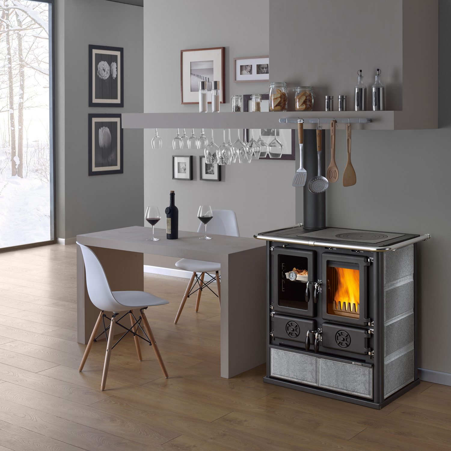 La Nordica Rosetta Sinistra 5.0 Petra Küchenofen Naturstein