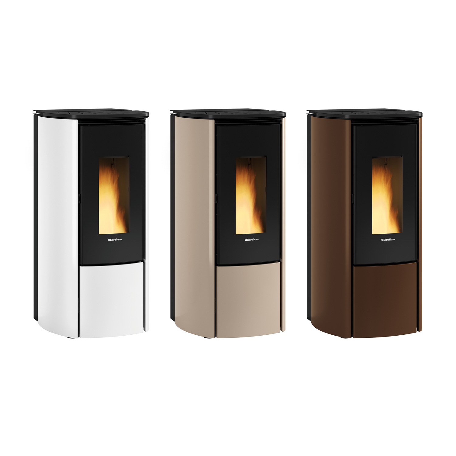 Extraflame Evolution Line Katia 9 Pelletofen Stahl Weiß Extraflame Evolution Line Katia 9 Pelletofen Stahl Weiß