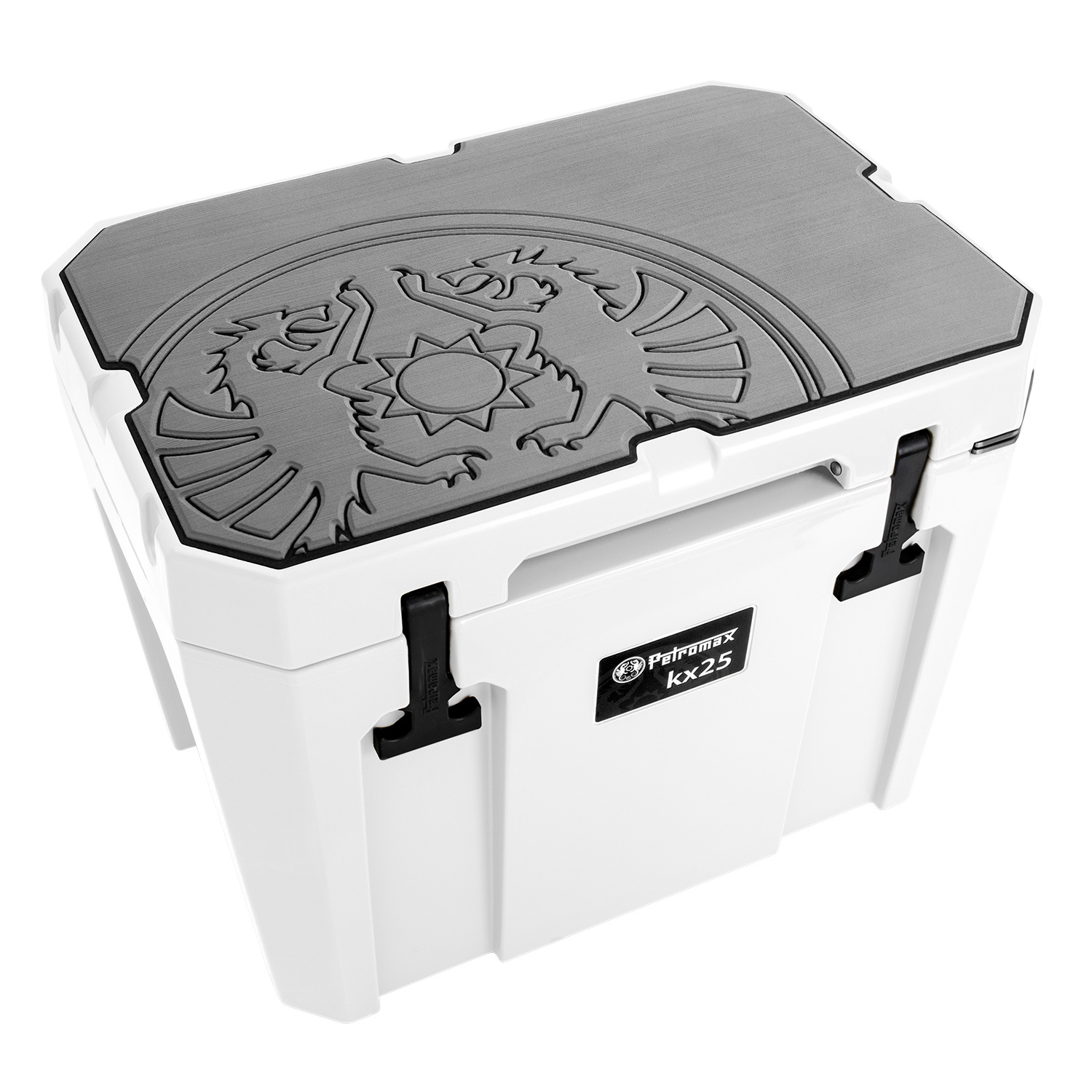 Petromax Haft-Auflage für Kühlbox kx25 Grau mit Drachenemblem Petromax Haft-Auflage für Kühlbox kx25 Grau mit Drachenemblem