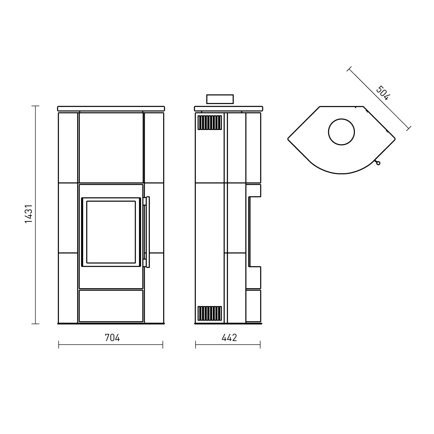Fireplace Adelaide Eckkaminofen Stahl Schwarz | Keramik Mattweiß