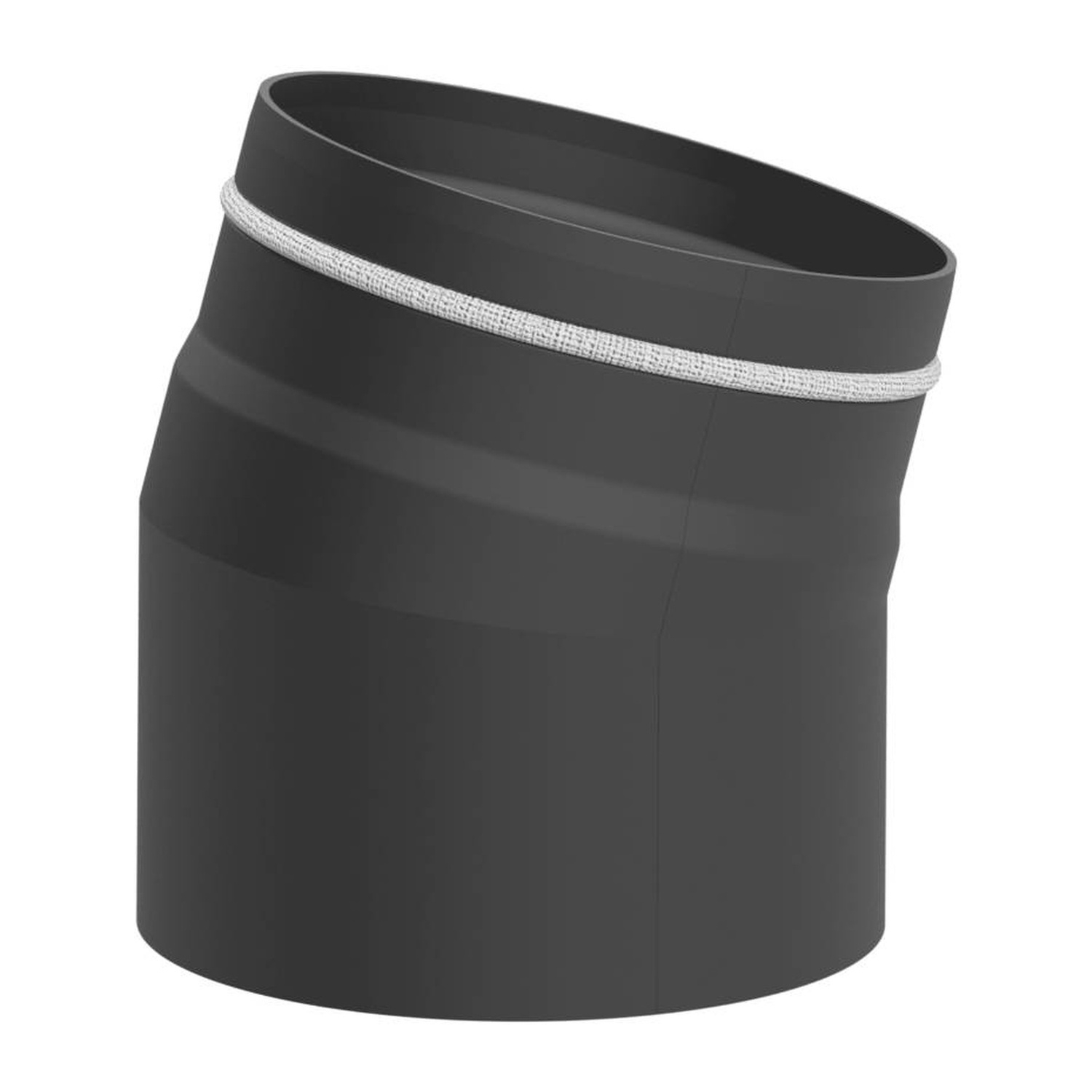 Raik Lifestyle Bogen Durchmesser 150/15° 2,00mm eingezogen 2-tlg mit Dichtung grau für Rauchrohr/ Ofenrohr