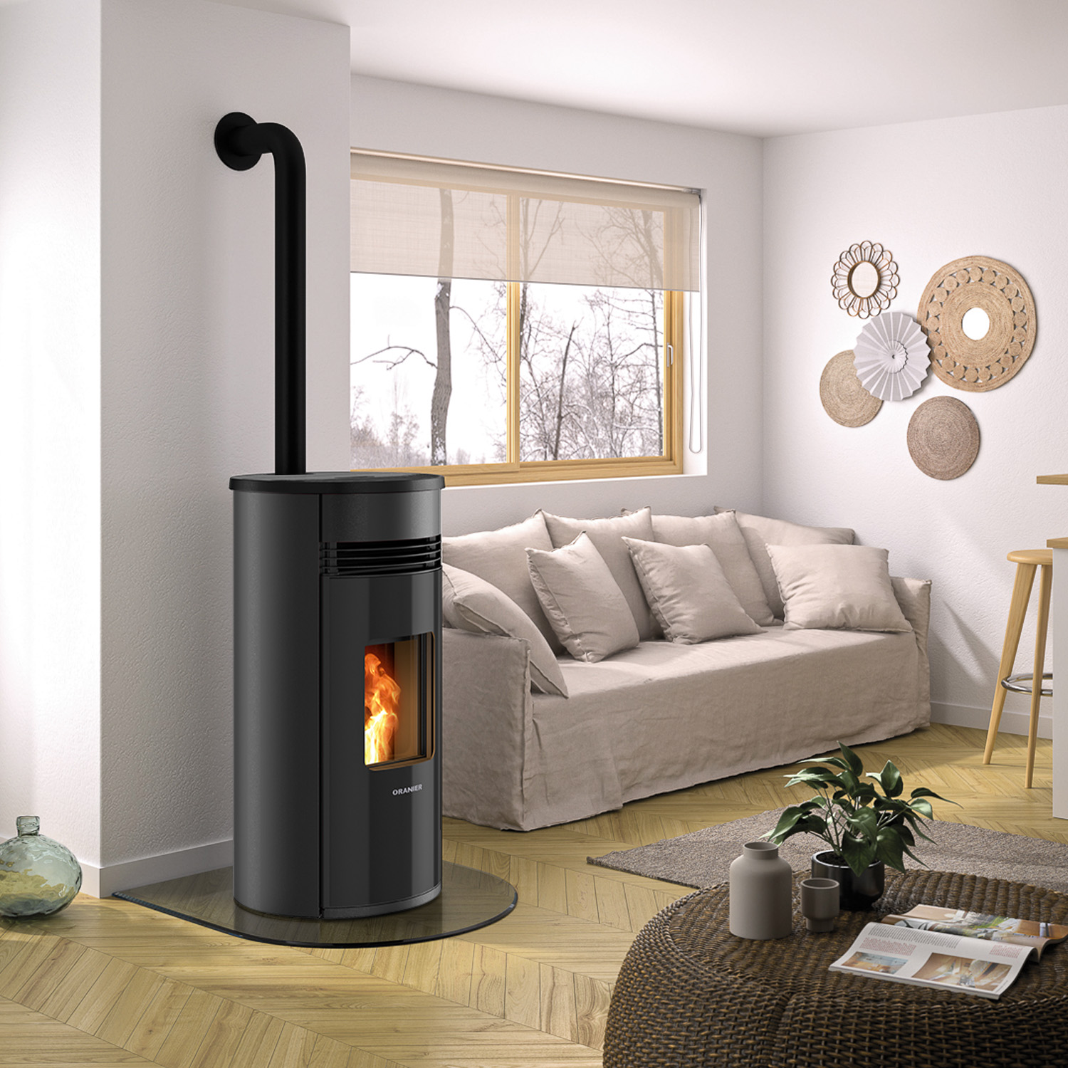 Oranier Sando 60 Pelletofen Stahl Schwarz LAS Oranier Sando 60 Pelletofen Stahl Schwarz LAS