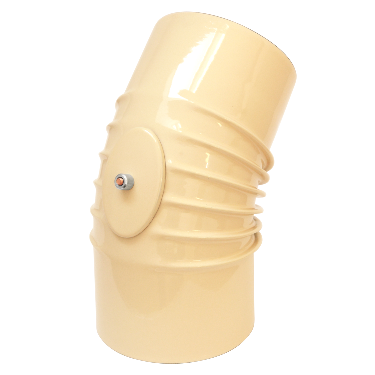 Raik Rauchrohrbogen / Ofenrohrbogen Emaille 130mm - 45° Bogen gerippt Elfenbein mit Reinigungsöffnung