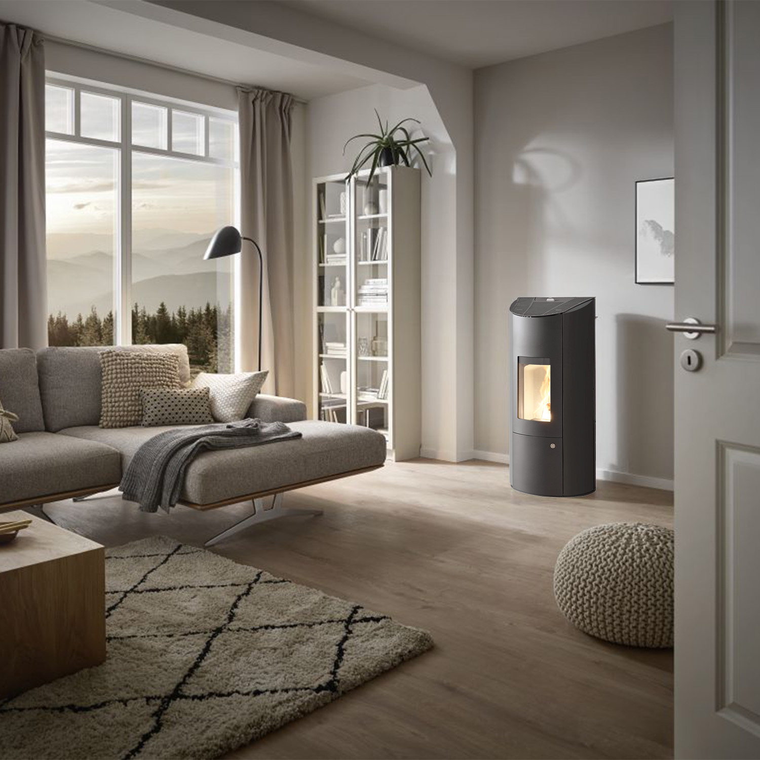 Olsberg Levana Aqua 3.0 Wasserführender Pelletofen Stahl Schwarz 8kW