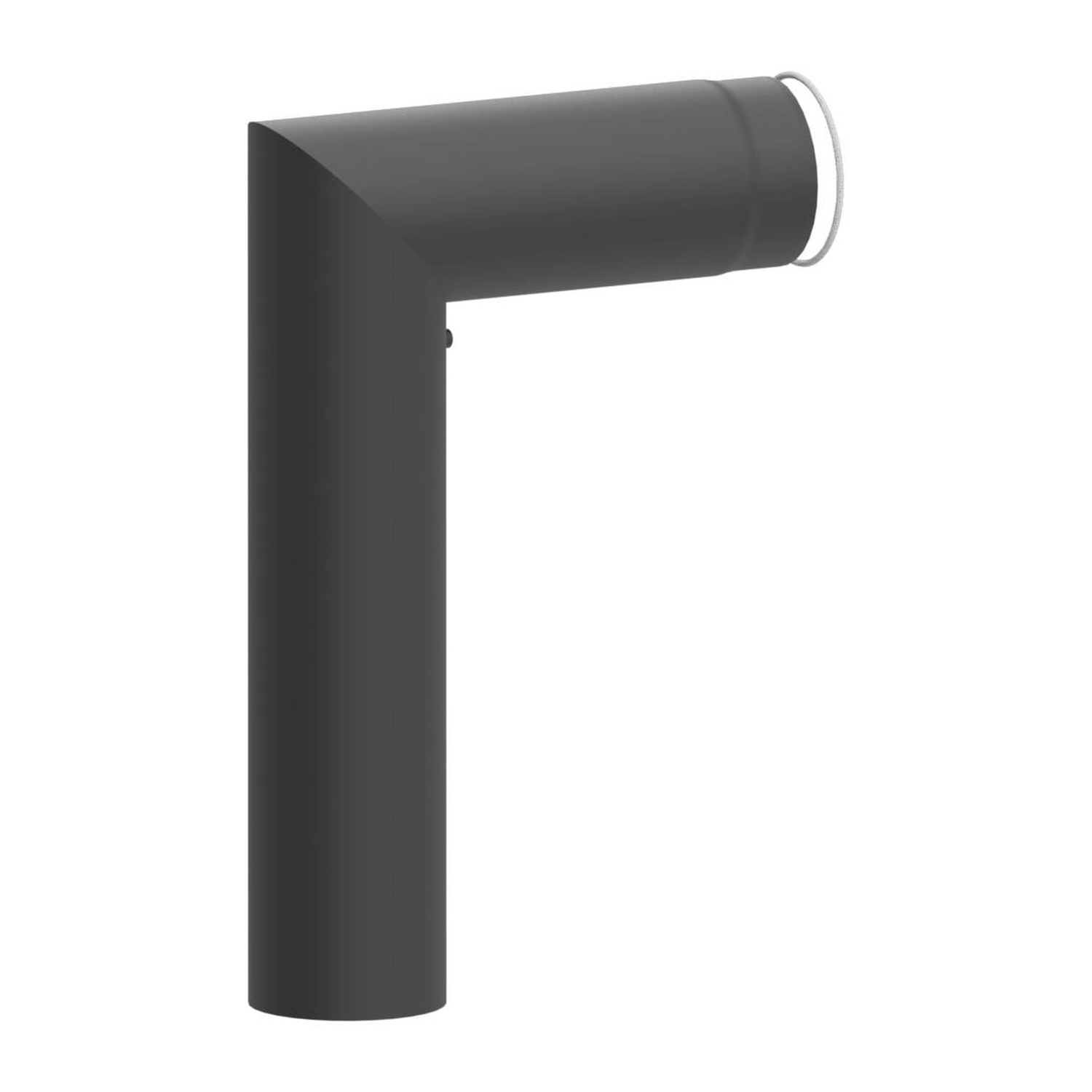 Raik Lifestyle Winkelbogen 150mm grau 90° 2-tlg mit Tür für Rauchrohr / Ofenrohr