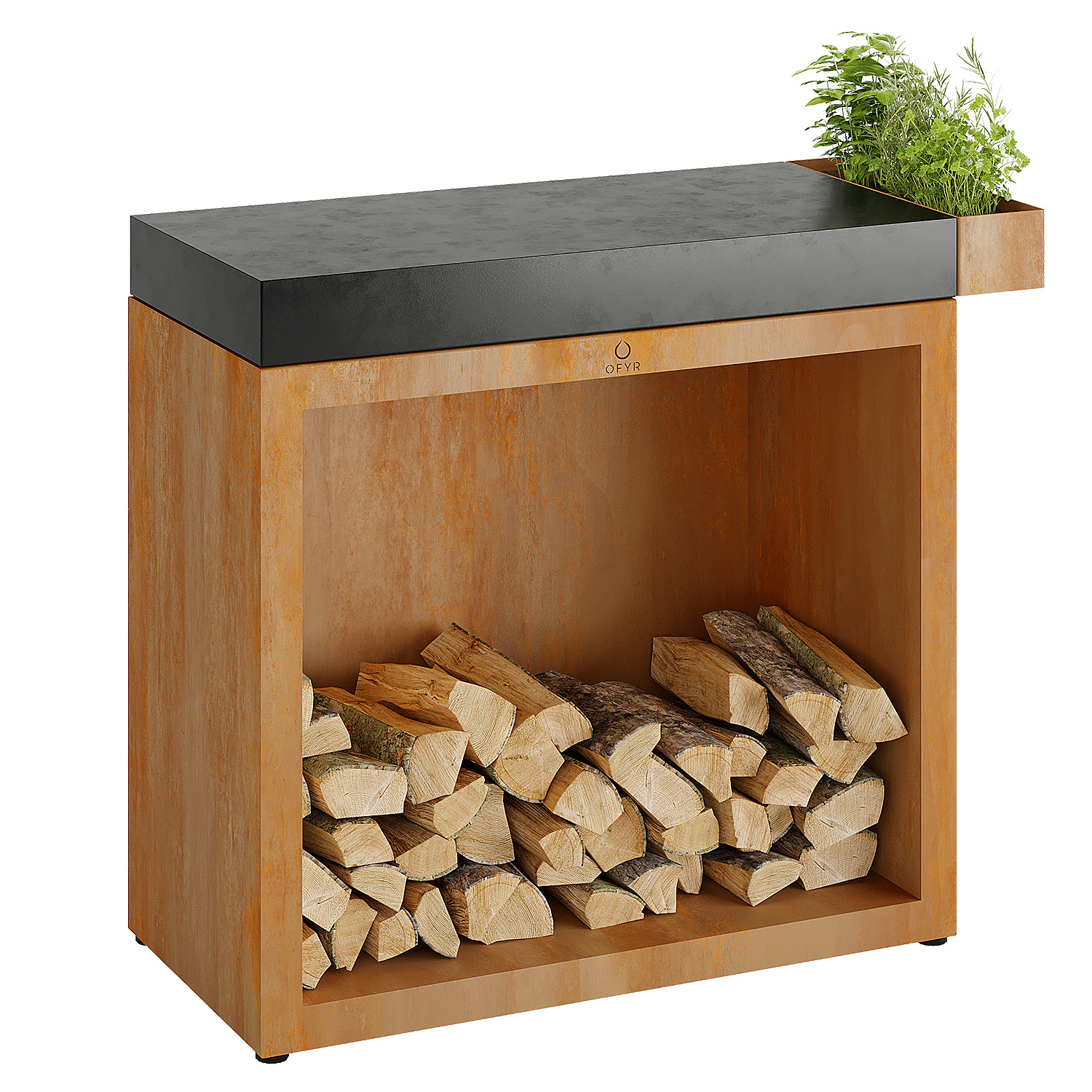 OFYR Butcher Block Storage 90 Corten Keramik Dunkelgrau