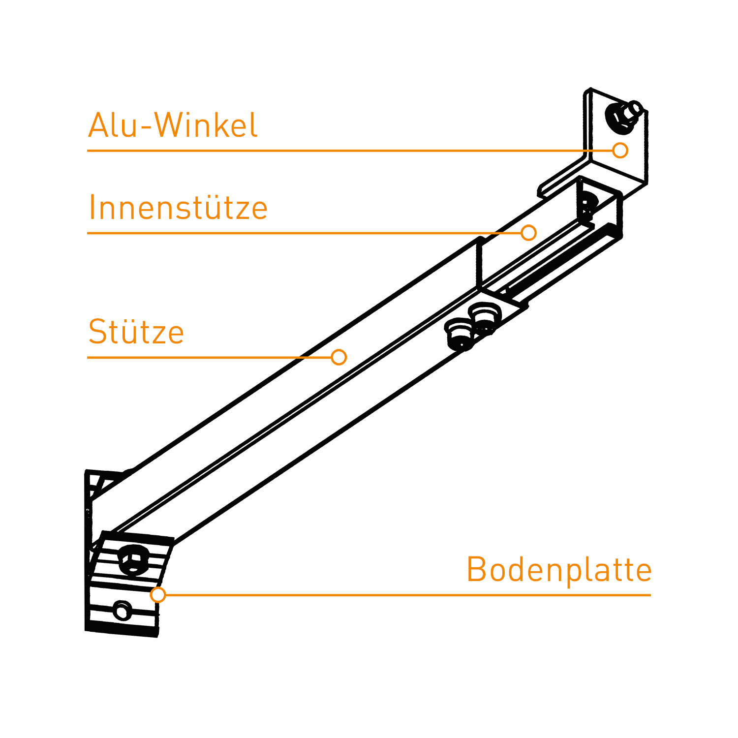 Verstellbare Halterung 15-30 Grad für PV-Module in Silber