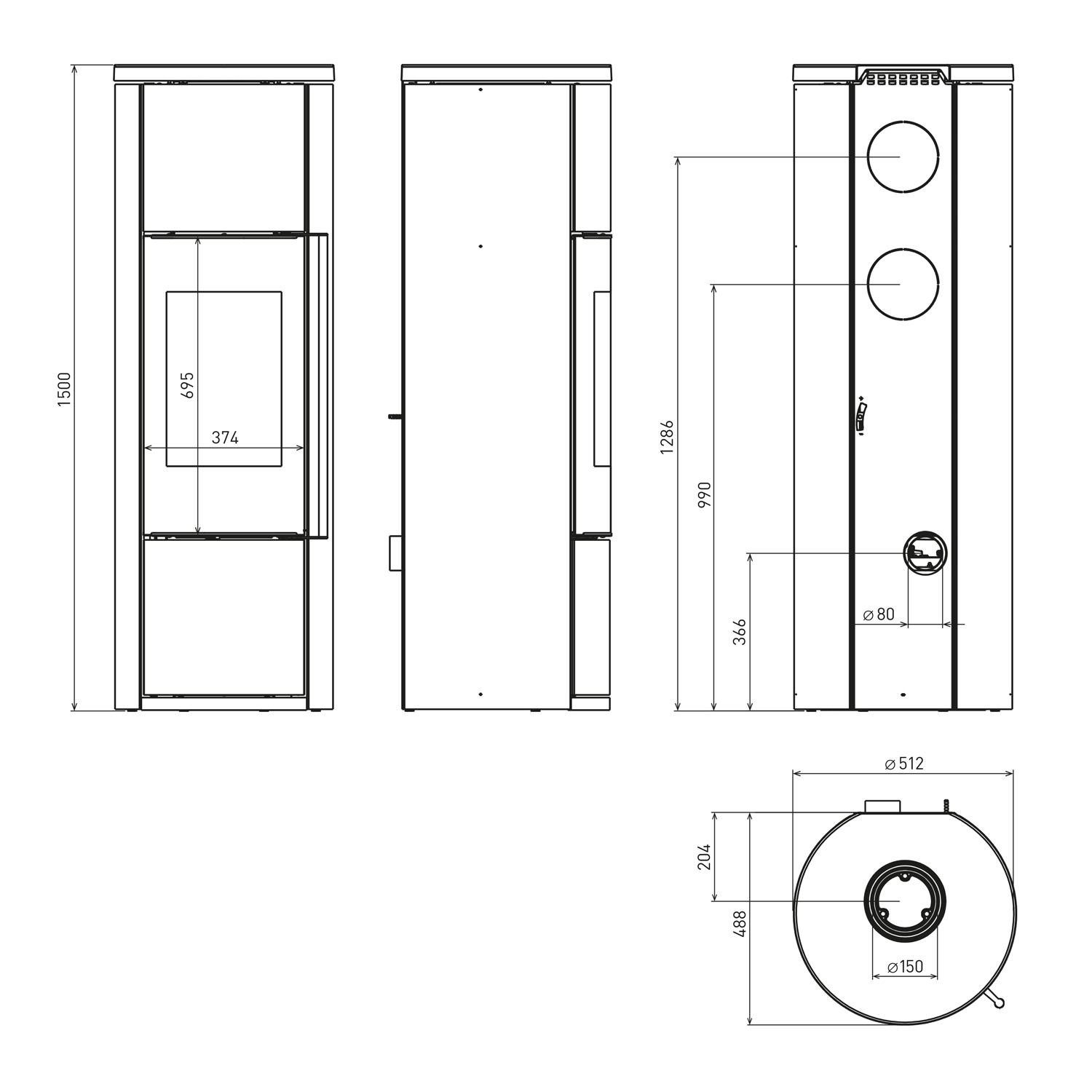 Schmitzker Fisterra Cristal Heat Kaminofen Stahl Schwarz, Frontglas Schmitzker Fisterra Cristal Heat Kaminofen Stahl Schwarz, Frontglas