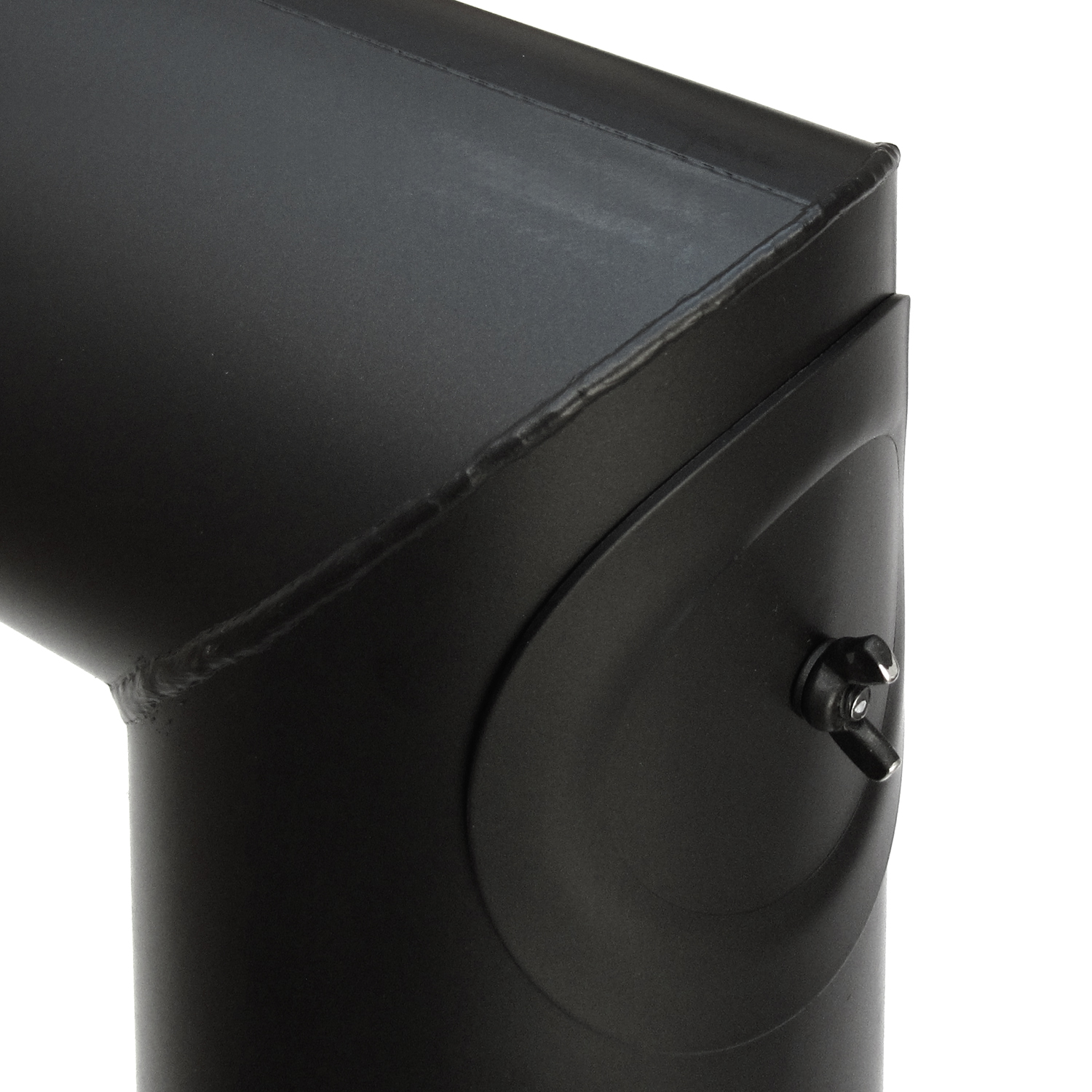 Raik Basic Rauchrohrbogen-Set 120mm schwarz 2-teilig – eckig für Rauchrohr / Ofenrohr