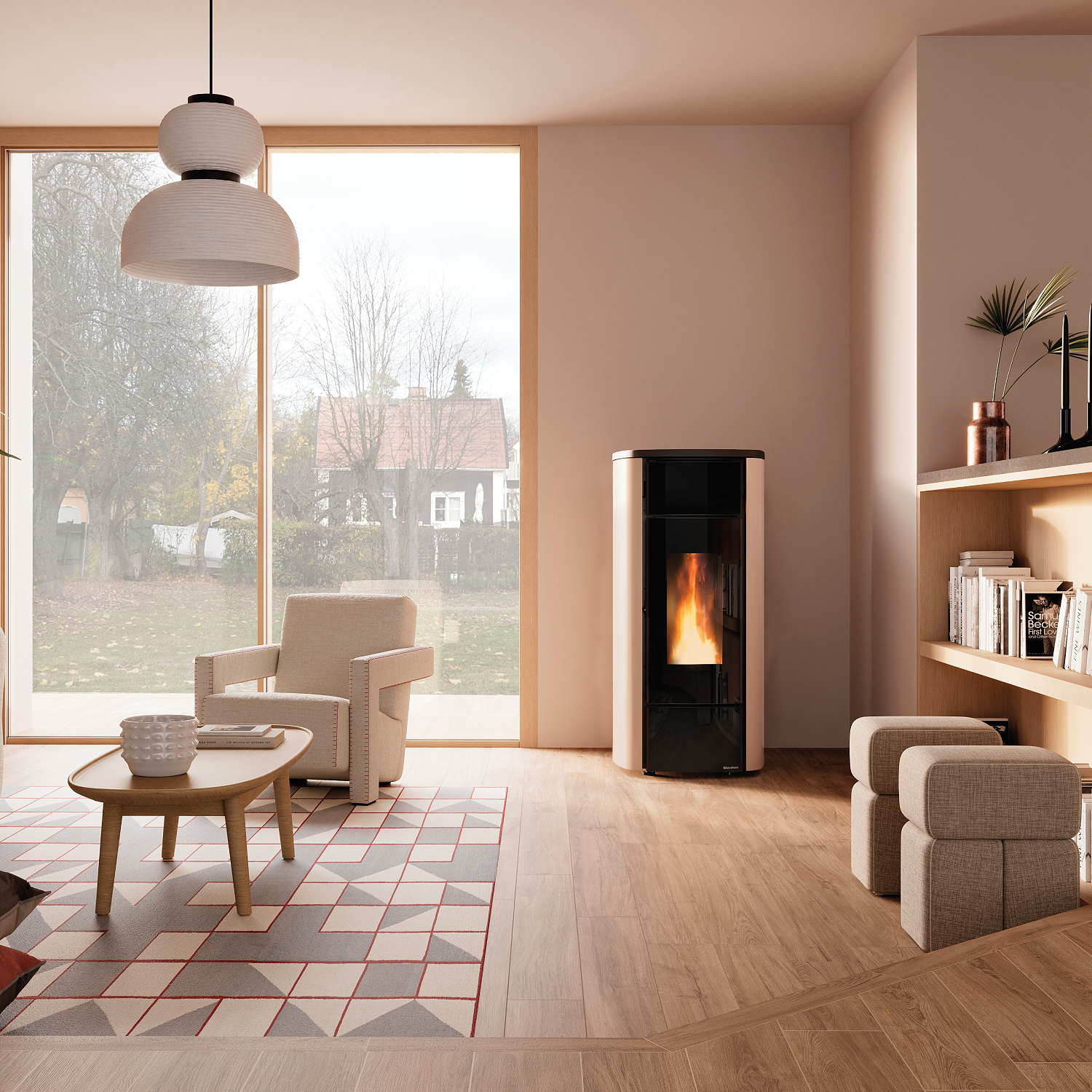 Extraflame Miriana Idro H23 wasserführender Pelletofen elfenbein Evolution Line