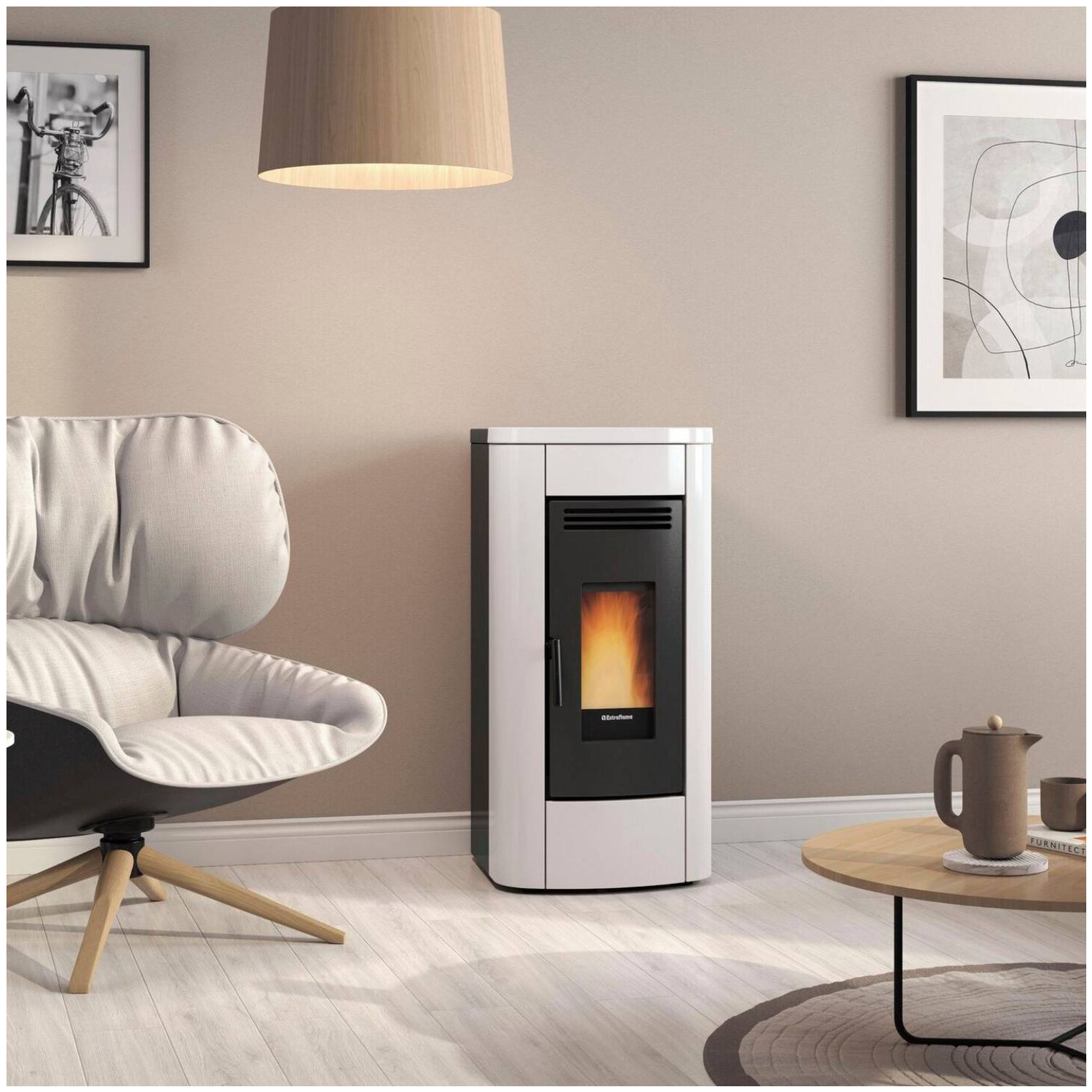 Extraflame Klaudia Plus 5.0 Pelletofen Traditional Line weiß