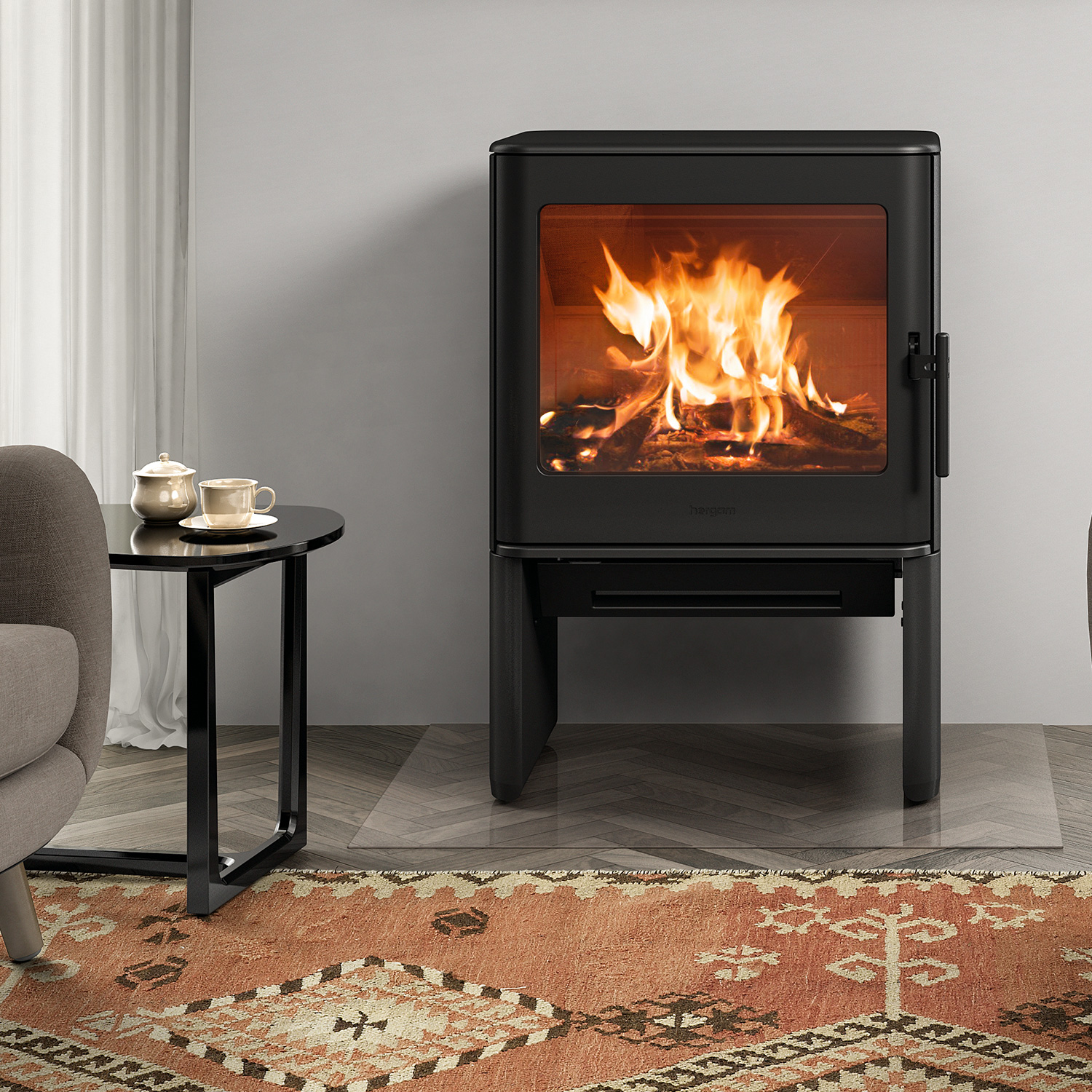 Hergom E40 Kaminofen Gusseisen Schwarz Hergom E40 Kaminofen Gusseisen Schwarz