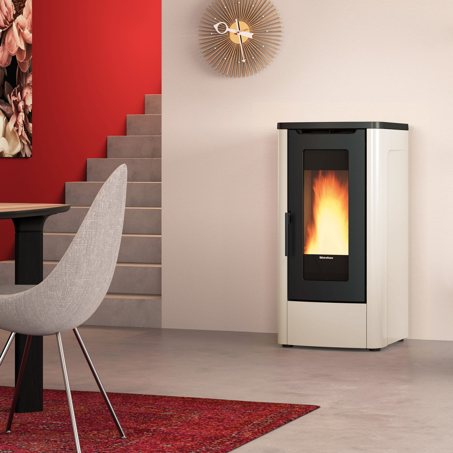 Extraflame Dahiana VFS Pelletofen Stahl Elfenbein Extraflame Dahiana VFS Pelletofen Stahl Elfenbein