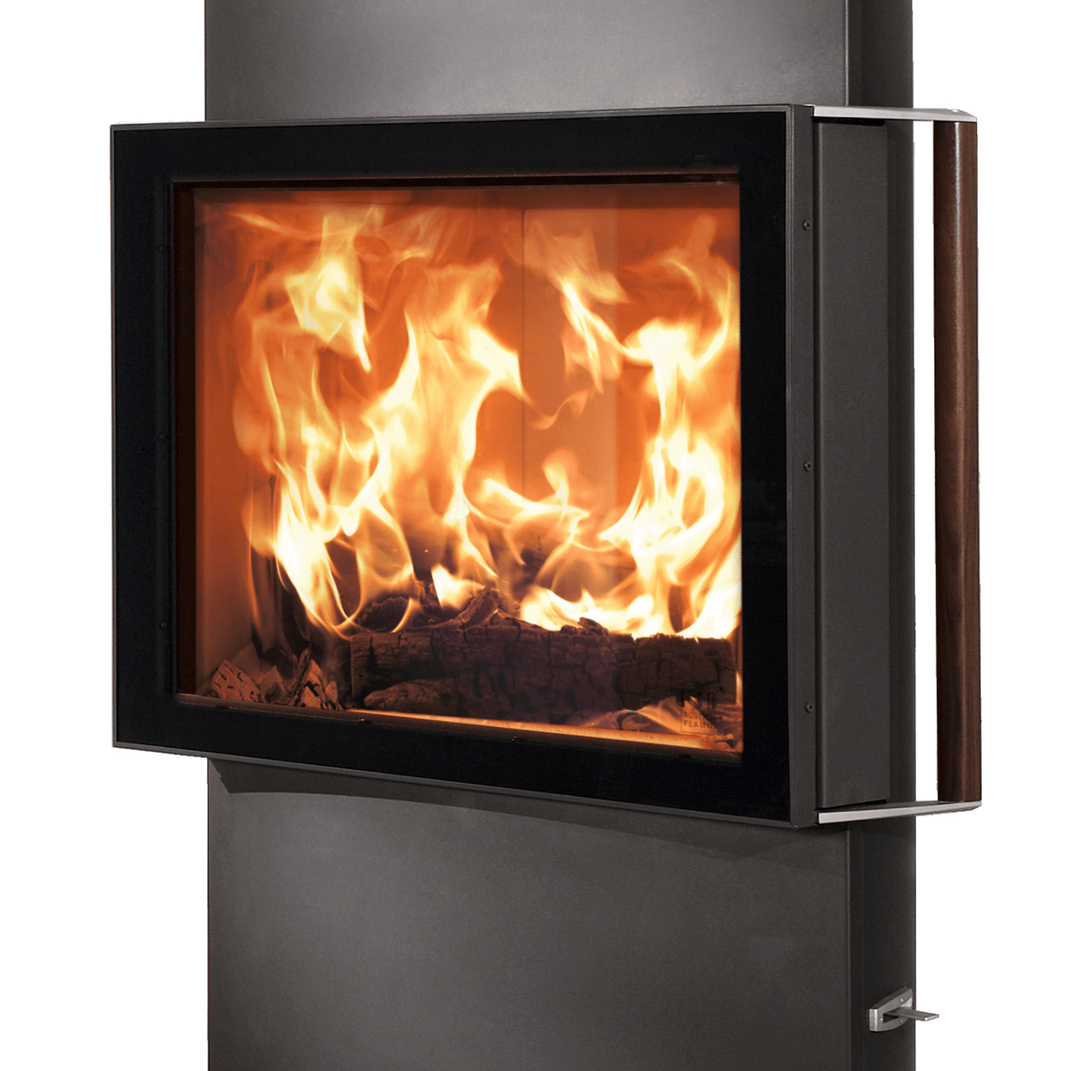 Austroflamm Lounge Xtra Kaminofen Stahl gussgrau, RR oben oder hinten + 1 m³ Kaminholz gratis