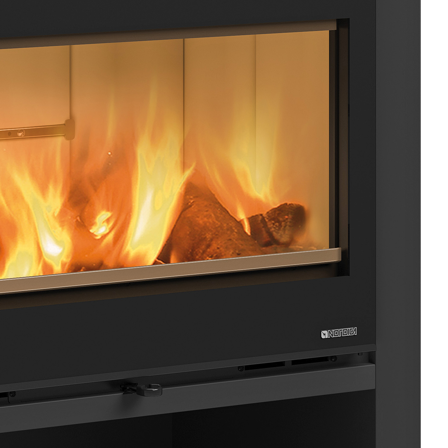 La Nordica Prestige Line Dante Kaminofen Stahl Mattschwarz mit Holzfach