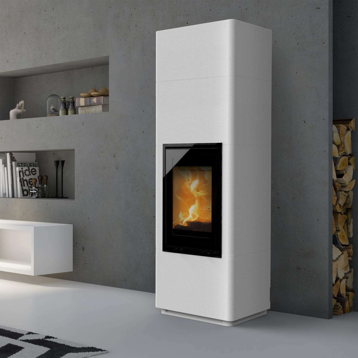 Lotus Beto 700 Plus Kaminofen Magic Tür, Topplatte Grau, Rauchabgang hinten Lotus Beto 700 Plus Kaminofen Magic Tür, Topplatte Grau, Rauchabgang hinten