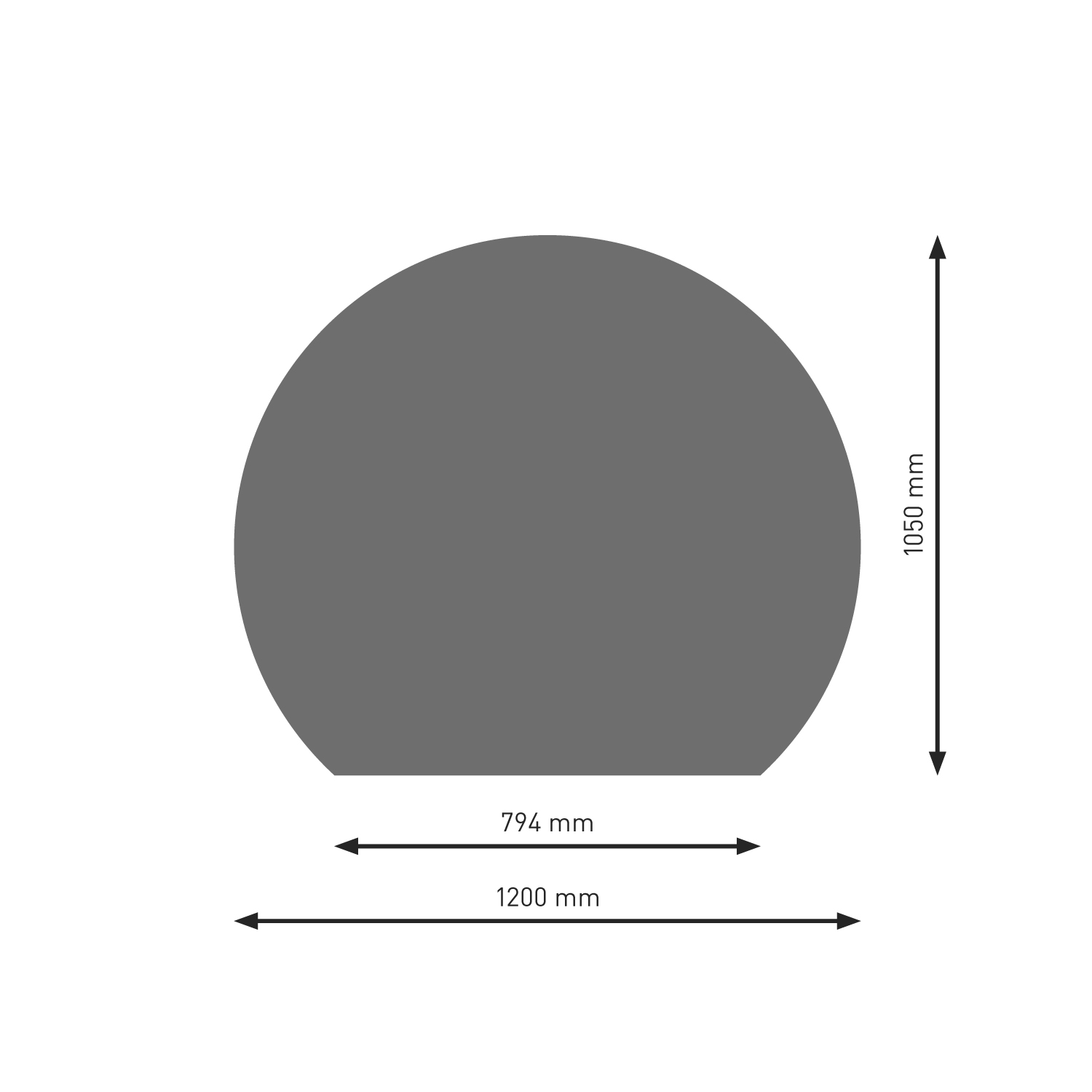 Raik Bodenplatte B7 Kreisabschnitt gussgrau pulverbeschichtet 1200 x 1050 mm Raik Bodenplatte B7 Kreisabschnitt gussgrau pulverbeschichtet 1200 x 1050 mm