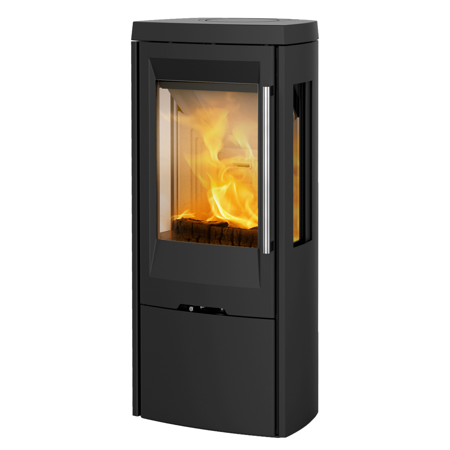 TermaTech TT30G Kaminofen Stahl Schwarz Rauchrohr oben / hinten