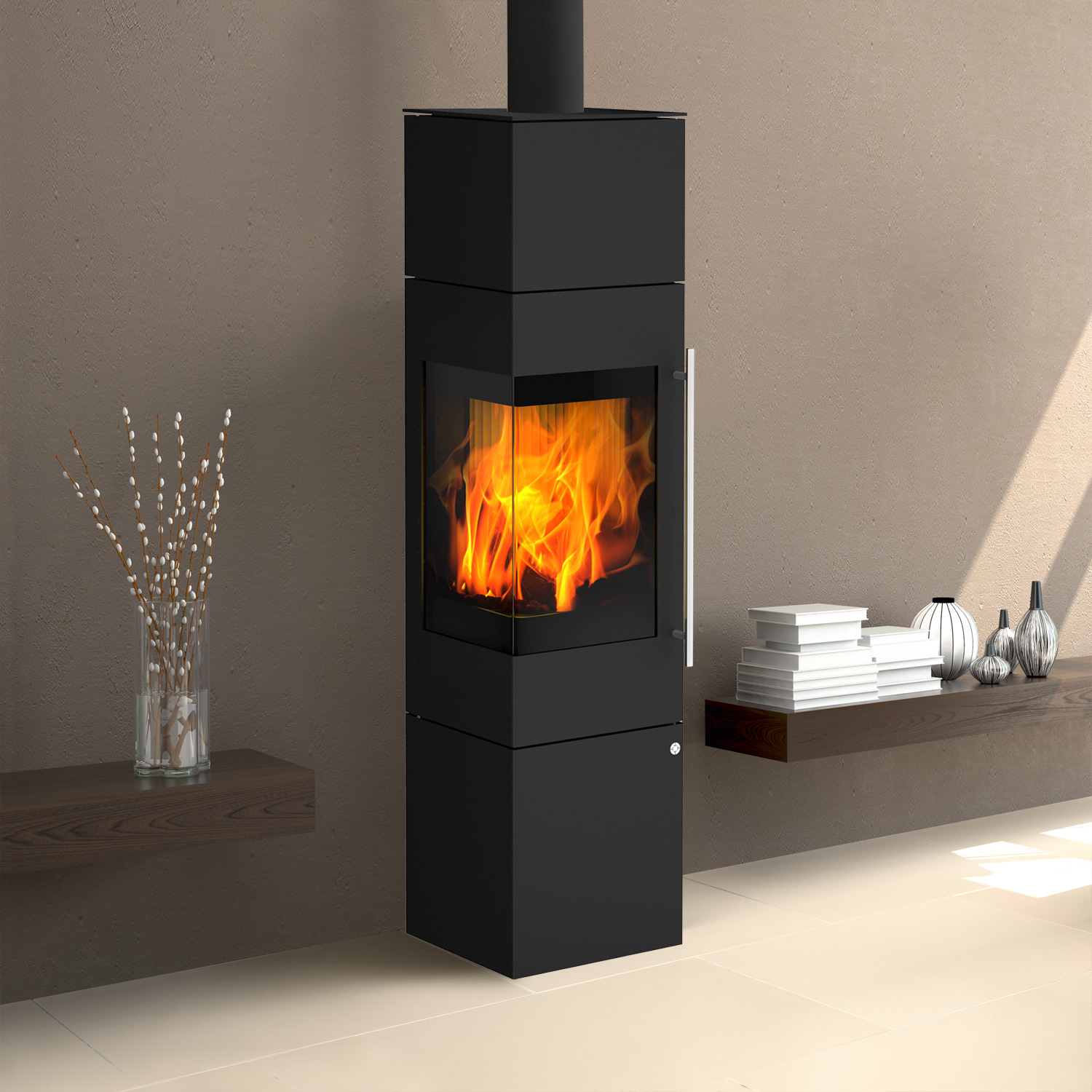 Olsberg Ipala Smart Compact Kaminofen Türanschlag links mit PowerBloc!-Aufsatz Olsberg Ipala Smart Compact Kaminofen Türanschlag links mit PowerBloc!-Aufsatz