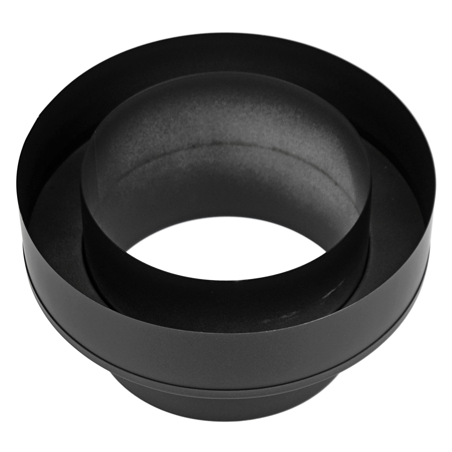 Raik Coltherm Übergang 150mm schwarz doppelwandig von DW auf EW für Rauchrohr / Ofenrohr