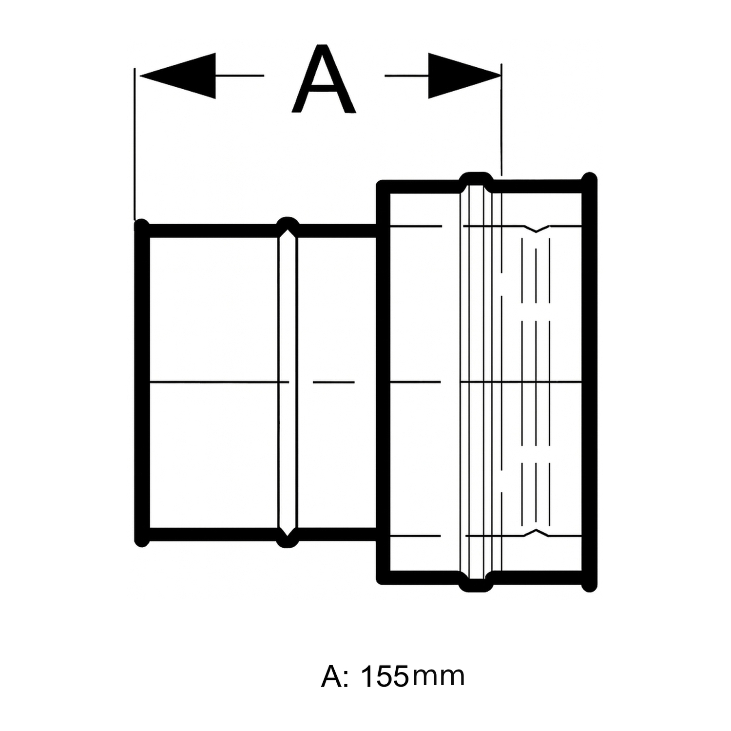 Schiedel Anschlussübergang ICS auf PPL Ø180 mm glänzend