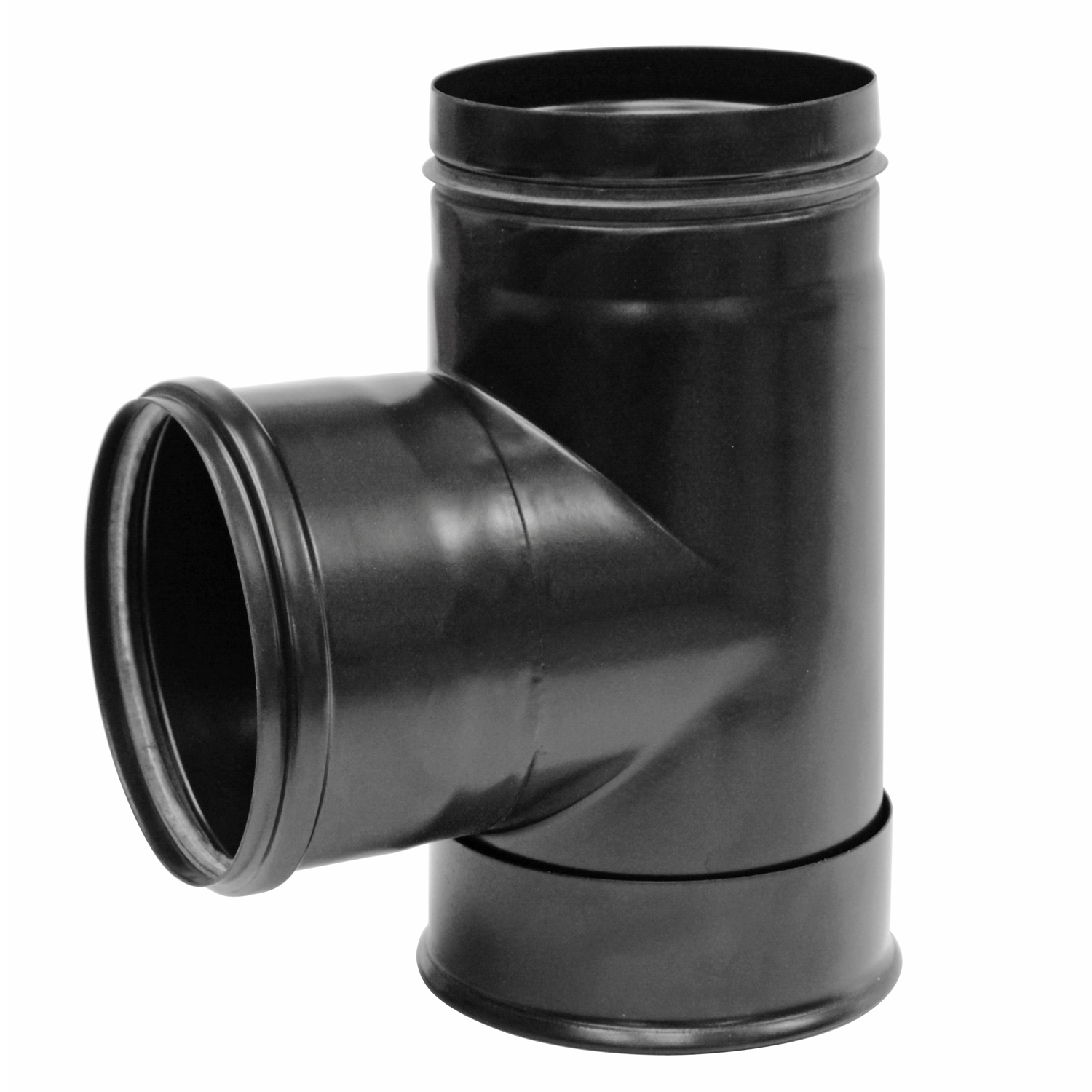 Raik Pelletrohr / Ofenrohr 120mm - Kapselknie (T-Stück) schwarz