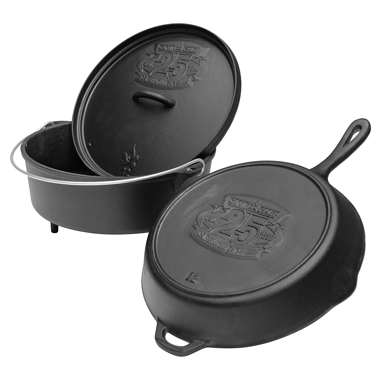 Camp Chef Classic Dutch Oven SDO-12 + Cast Iron Pfanne 30 cm + Deckel Camp Chef Classic Dutch Oven SDO-12 + Cast Iron Pfanne 30 cm + Deckel