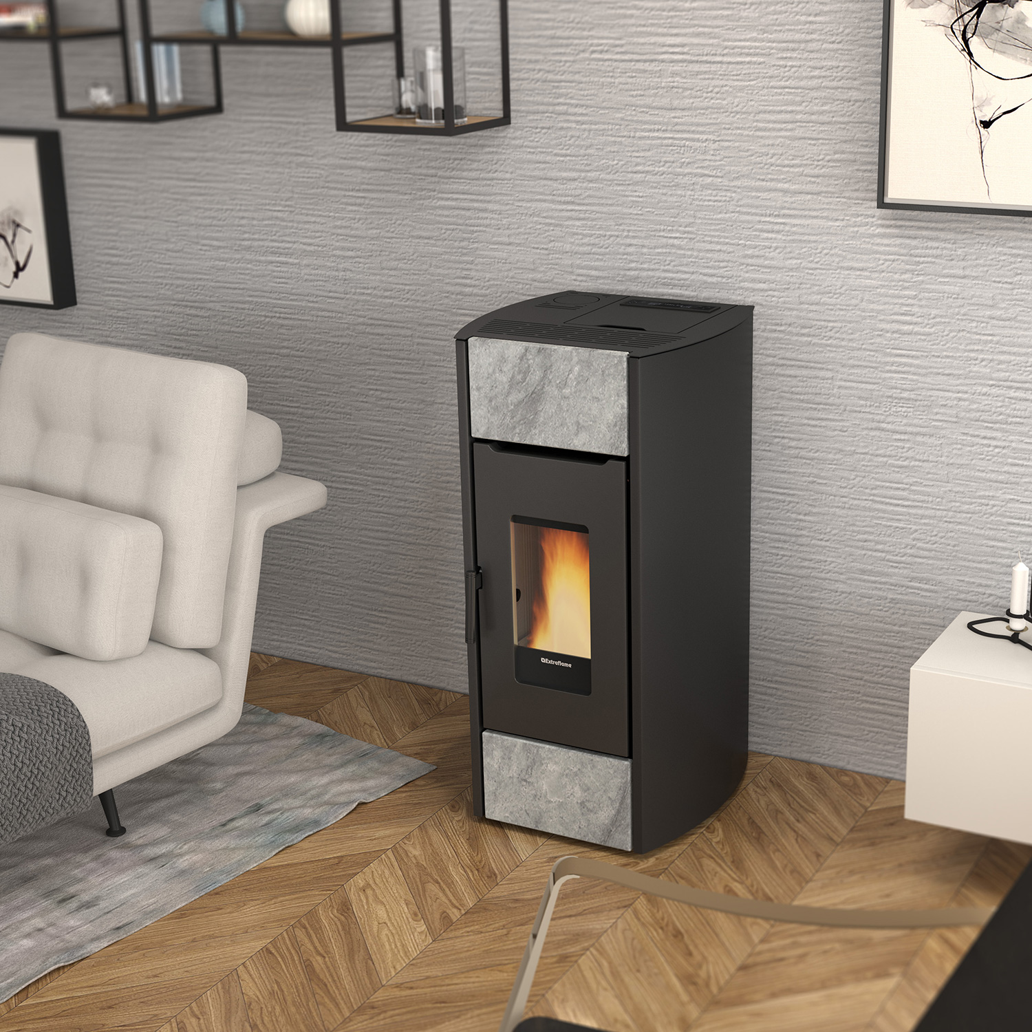 Extraflame Prestige Line Mirka Plus Pelletofen Naturstein