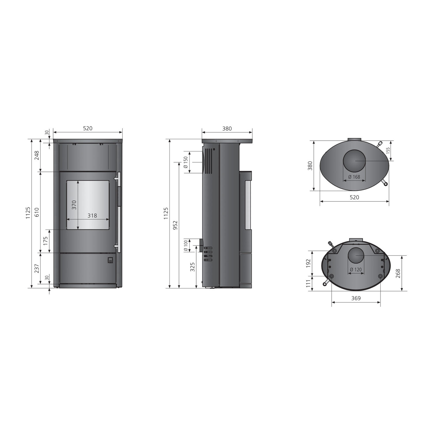 Oranier Polar Neo 4 Kaminofen Keramik Grappa