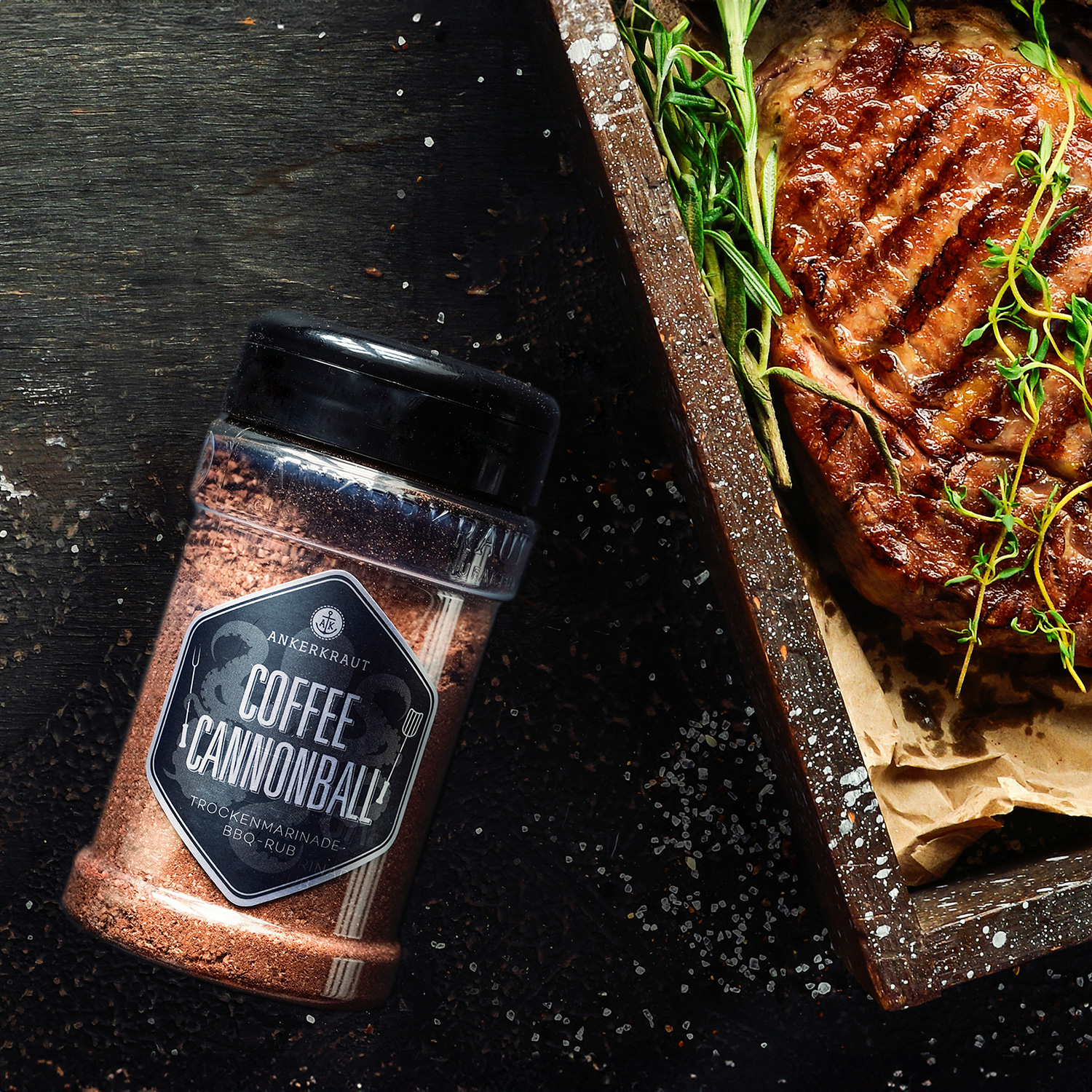 Ankerkraut BBQ-Rub Coffee Cannonball 200 g Streuer