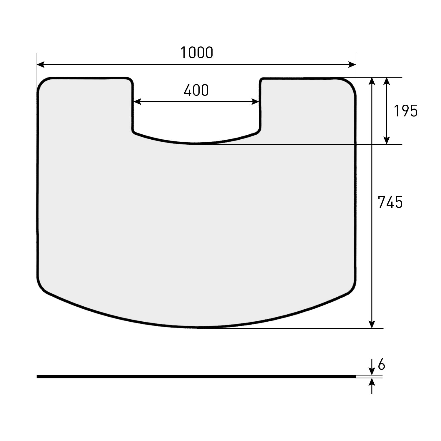 TermaTech Vorlegeplatte Glas für TT44 Serie