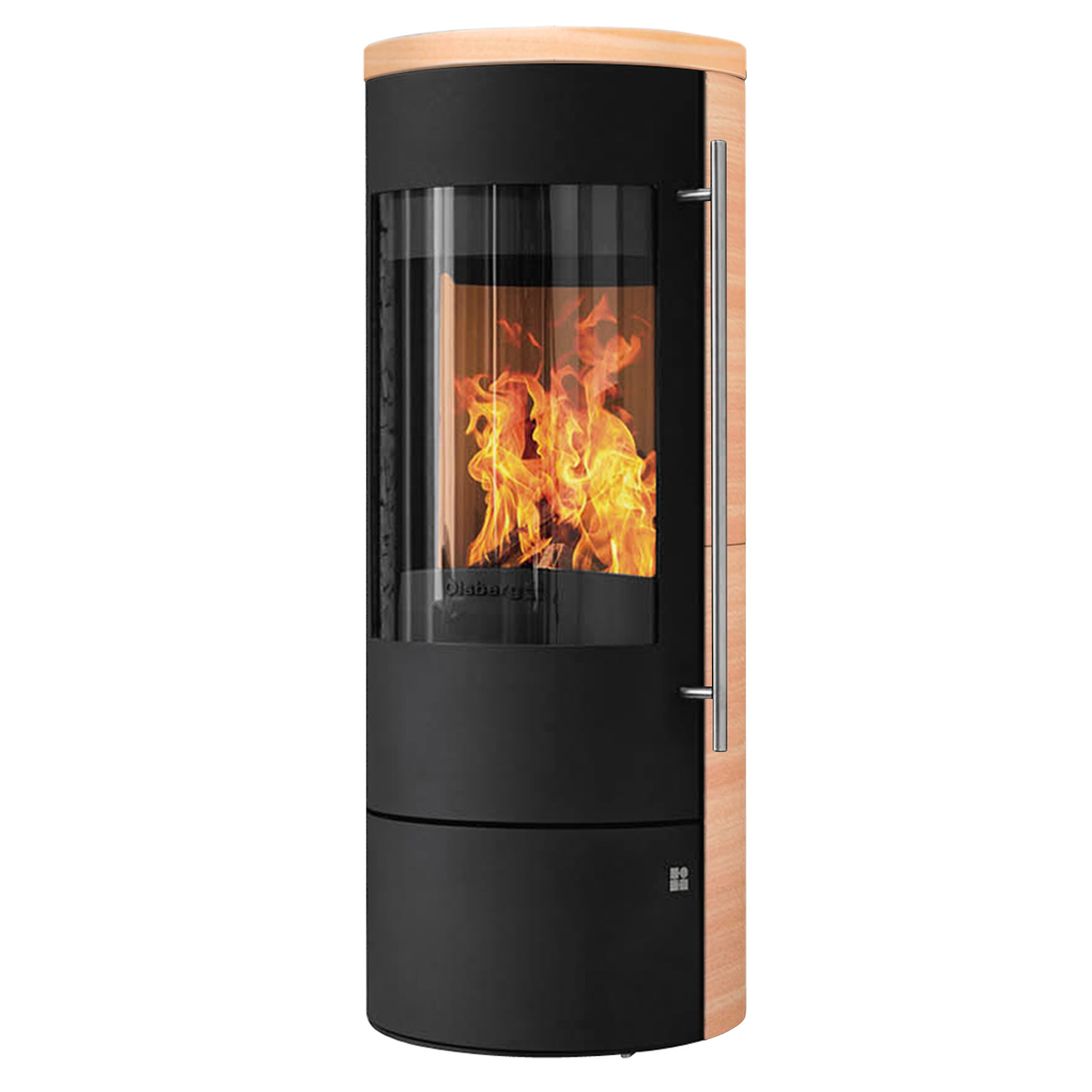 Olsberg Tipas Compact II Kaminofen Stahl Schwarz / Keramik Caffe Coretto + 1 m³ Kaminholz gratis