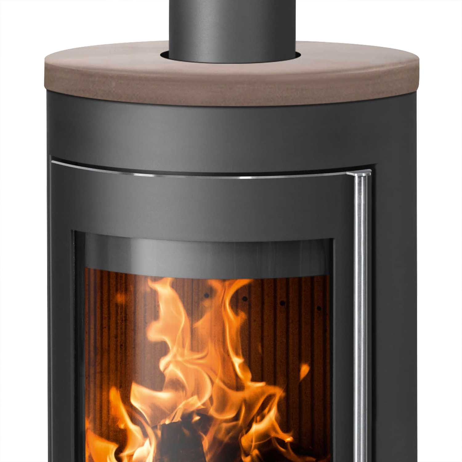 Justus Mino 2.0 Kaminofen Stahl Schwarz mit Keramik-Abdeckplatte Grappa