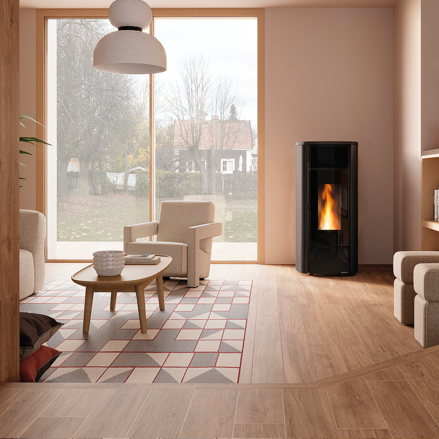 Extraflame Miriana Idro H20 wasserführender Pelletofen schwarz Evolution Line