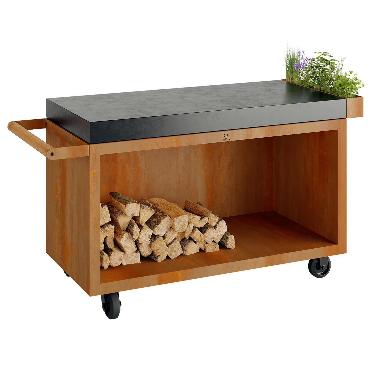 OFYR Sockel Corten 135 PRO mit Arbeitsplatte Keramik OFYR Sockel Corten 135 PRO mit Arbeitsplatte Keramik
