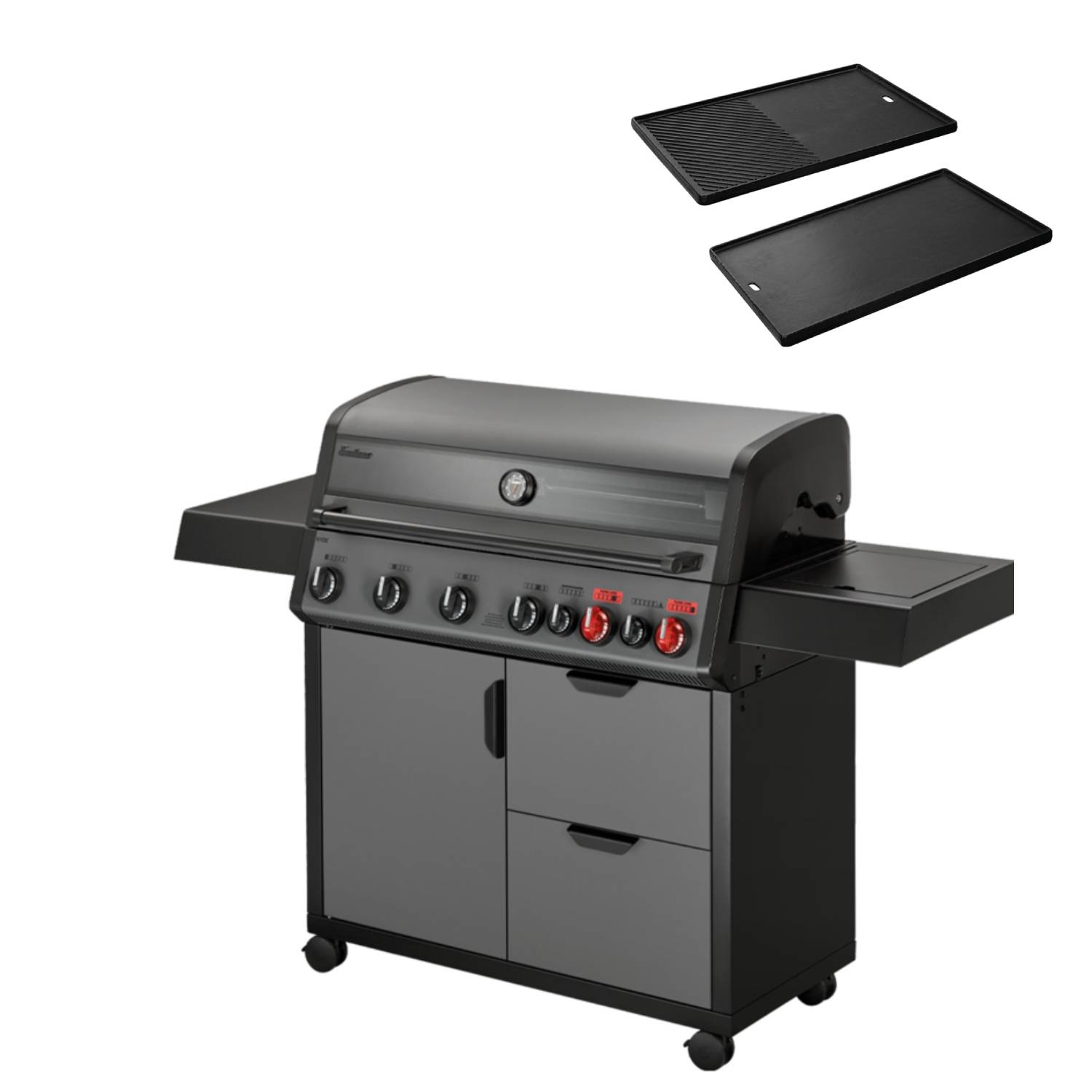 Enders Set Hyde 6 SIKR Turbo II Gasgrillstation inkl. Guss-Wendeplatte