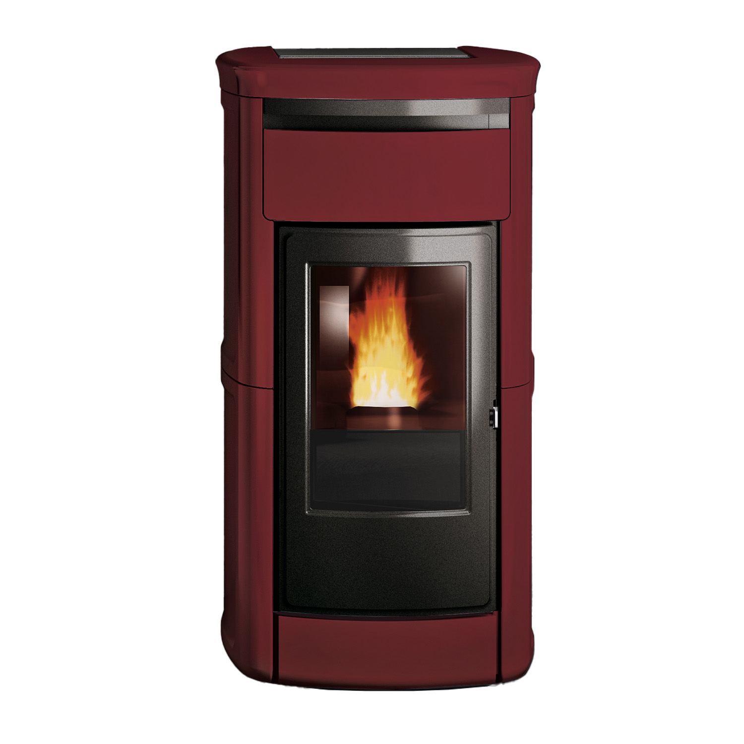 Edilkamin Kira2 H 22 Up wasserführender Pelletofen Keramik Bordeaux inkl. Kit R-FX