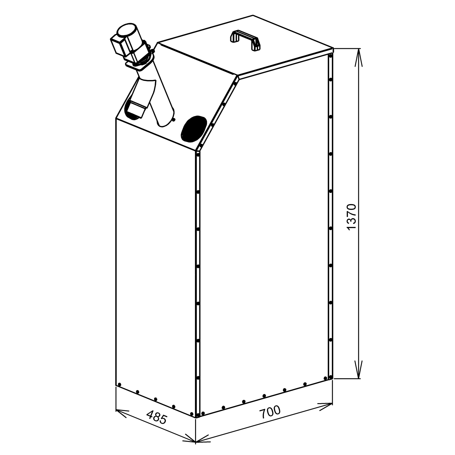 ATMOS AZPD Pelletbehälter 300 Liter inkl. Förderschnecke 1,3 m