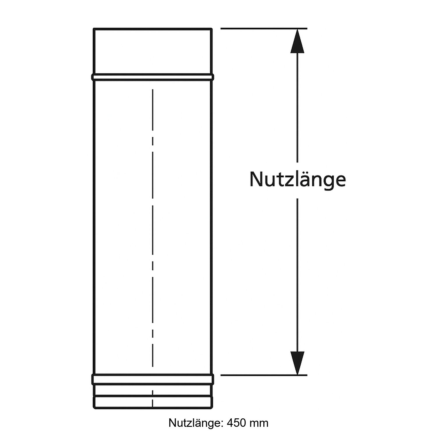 Schiedel PRIMA PLUS Rohrelement 500mm Ø180 mm einwandig matt