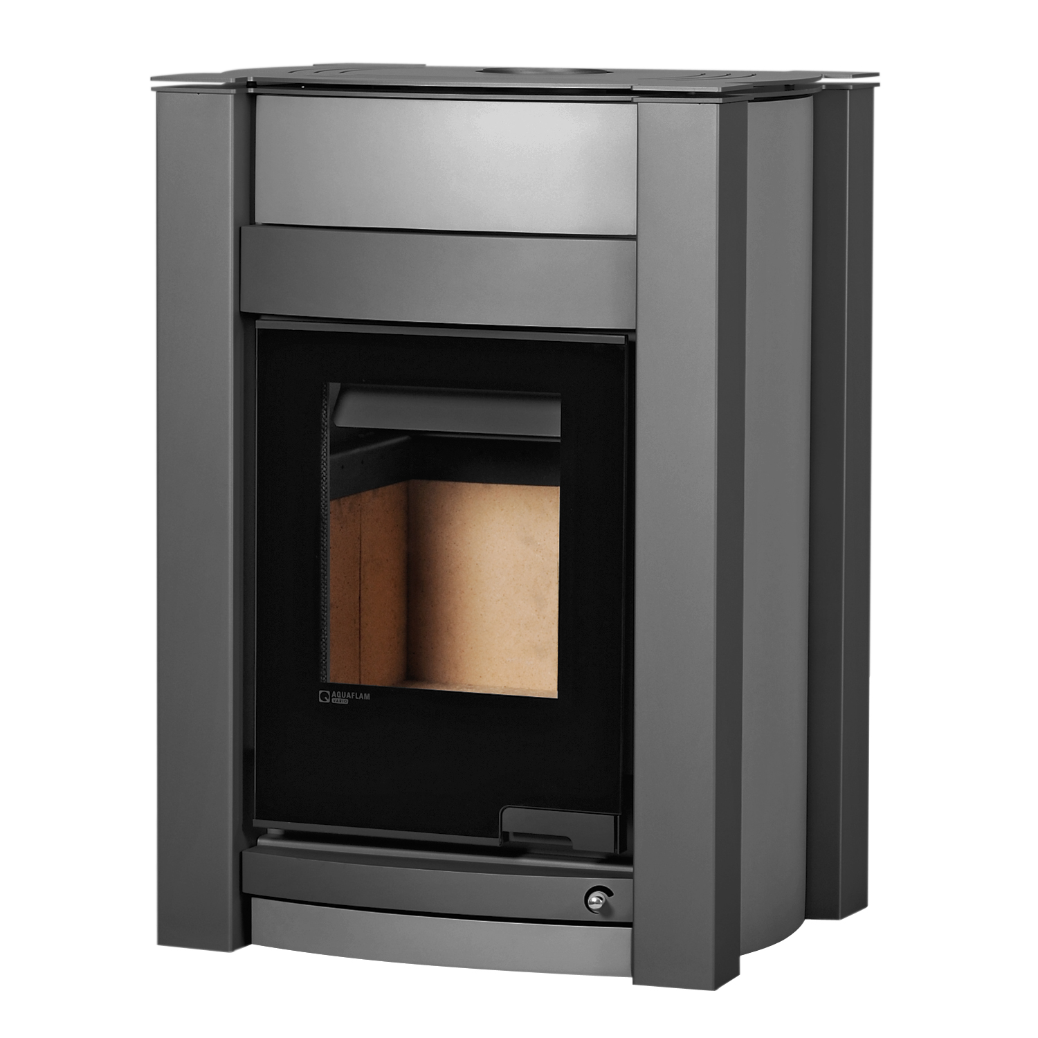 Aquaflam Vario Kalmar 11 kW Basic Wasserführender Kaminofen Grey Komplett-Set Kombispeicher THKE/F 600