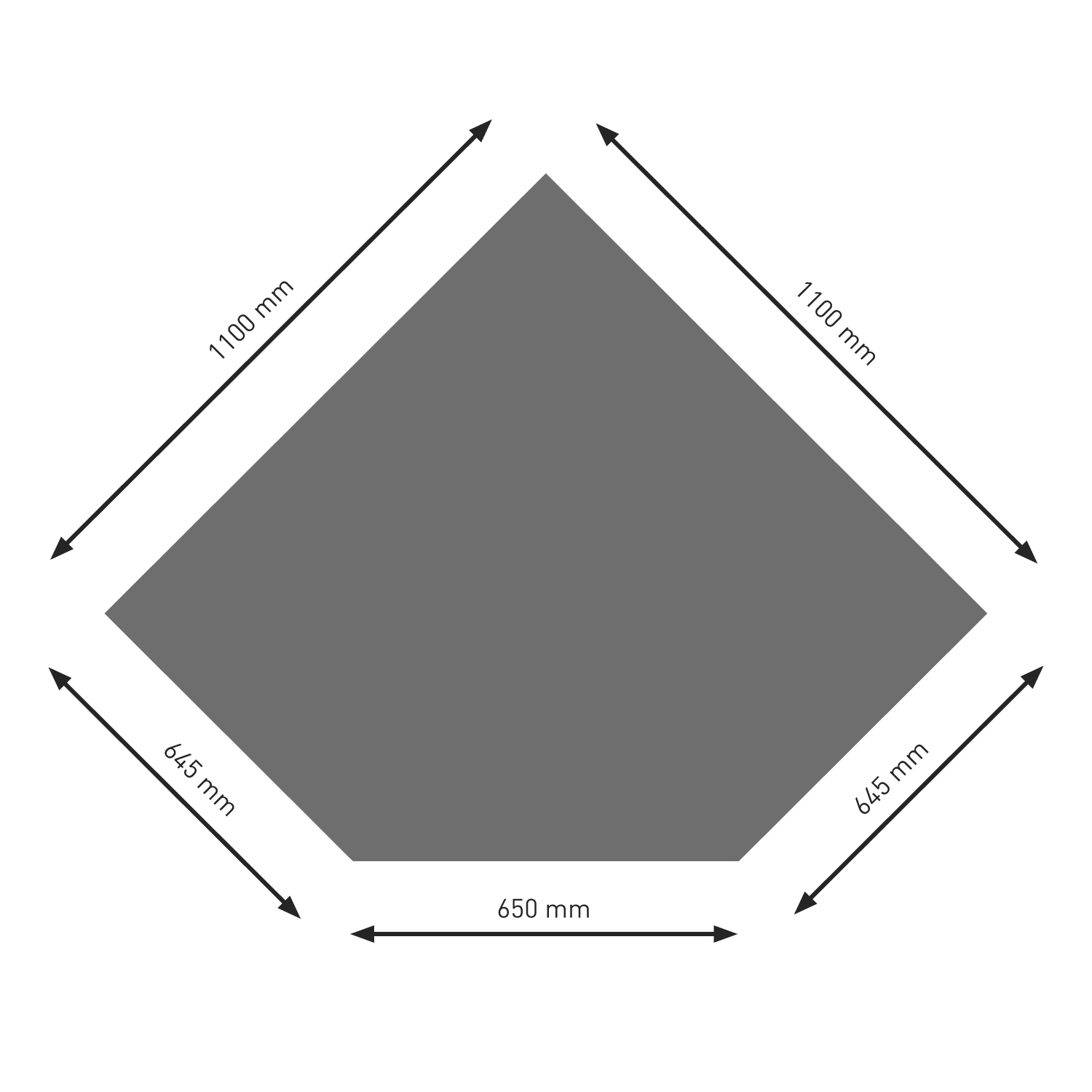 Raik Bodenplatte B5 Diamant gussgrau pulverbeschichtet 1100 x 1100 mm Raik Bodenplatte B5 Diamant gussgrau pulverbeschichtet 1100 x 1100 mm
