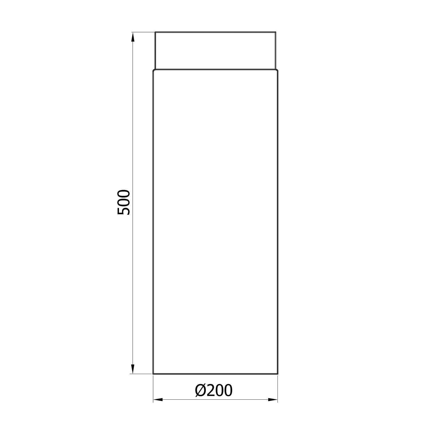 Raik Basic Längenelement 200mm schwarz L: 500mm für Rauchrohr / Ofenrohr