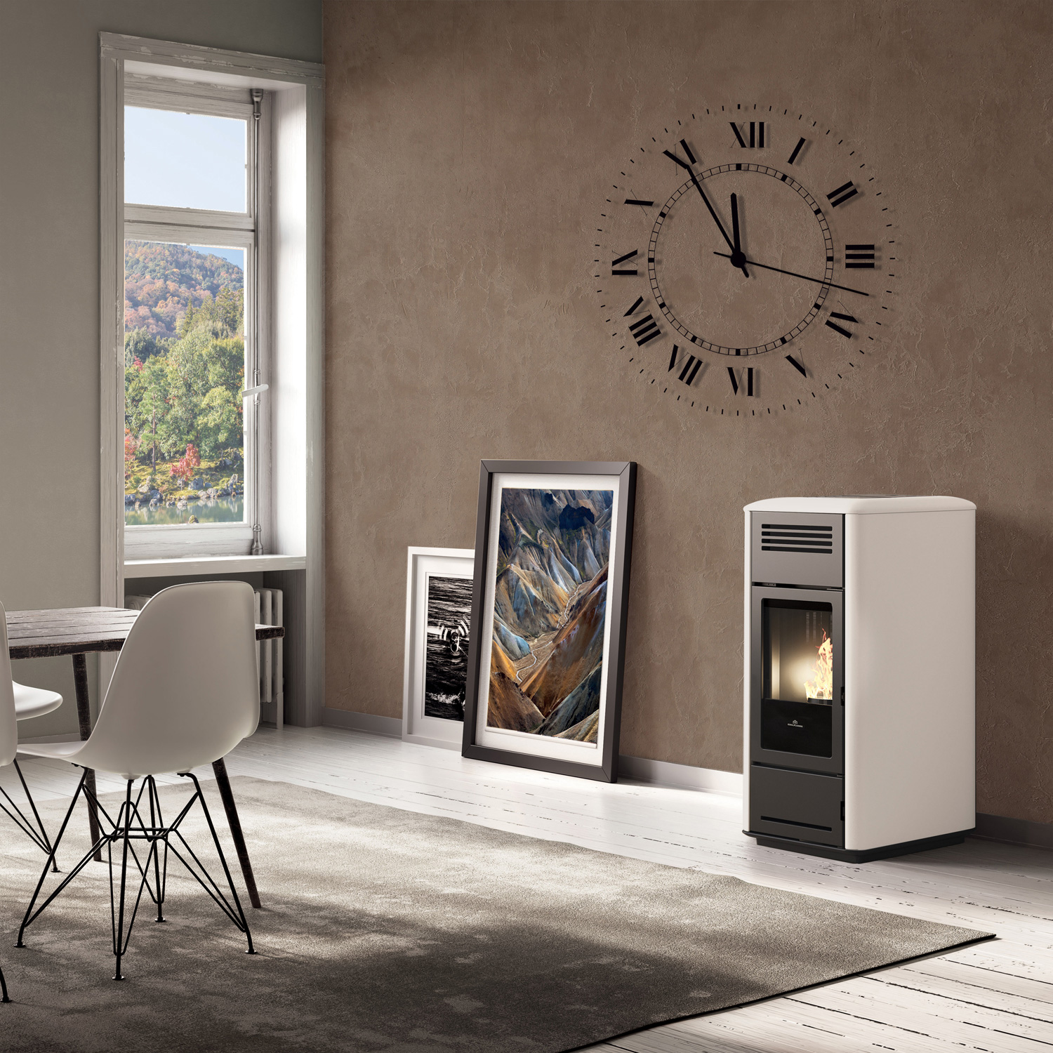 Edilkamin Milla H 15 EVO wasserführender Pelletofen Stahl Weiß