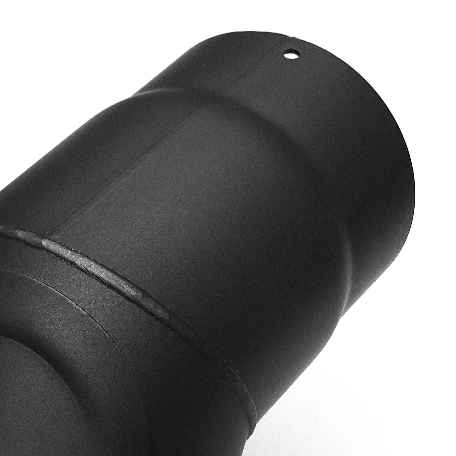 Raik Basic Rauchrohrbogen 130mm schwarz 90° – 3teilig mit Tür für Rauchrohr / Ofenrohr