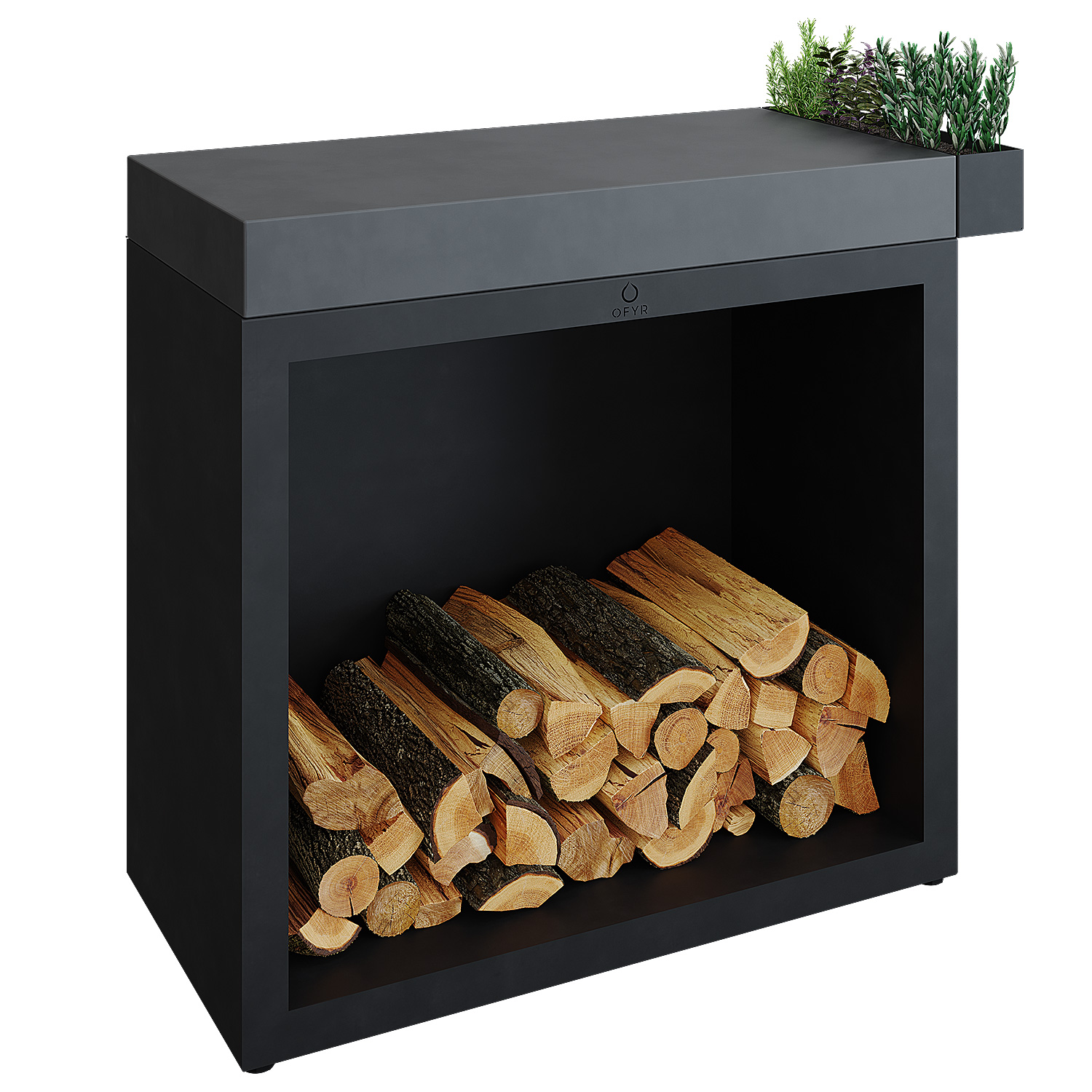 OFYR Butcher Block Storage 90 Black Keramik Dunkelgrau