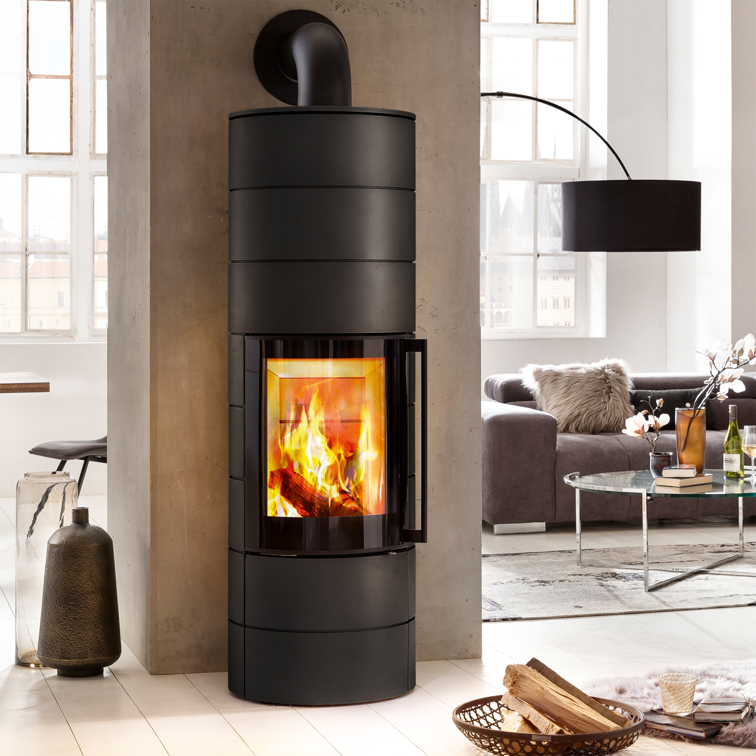 Spartherm ambiente a4 H2O RLA Kaminofen Nero