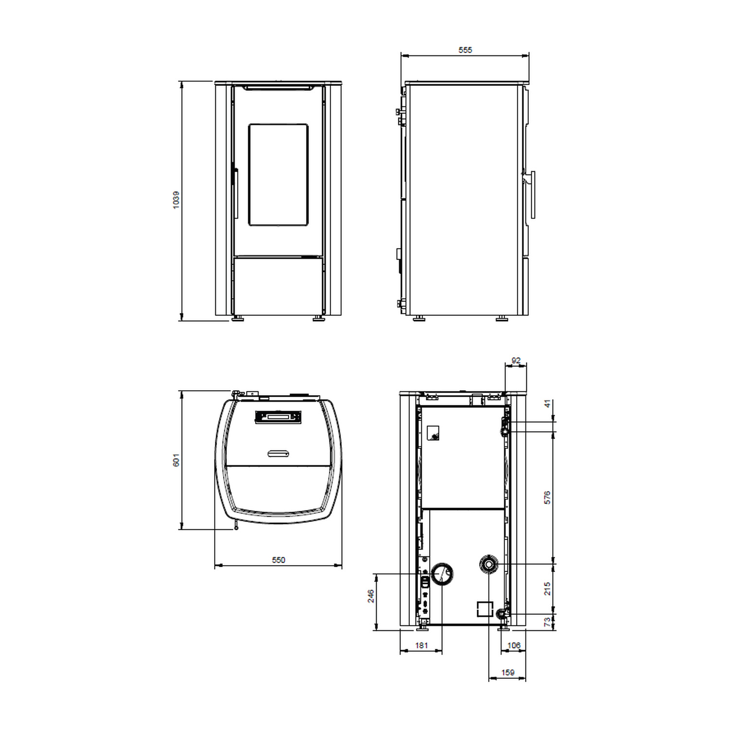 Extraflame Marina Idro 16 H11 wasserführender Pelletofen Stahl Elfenbein